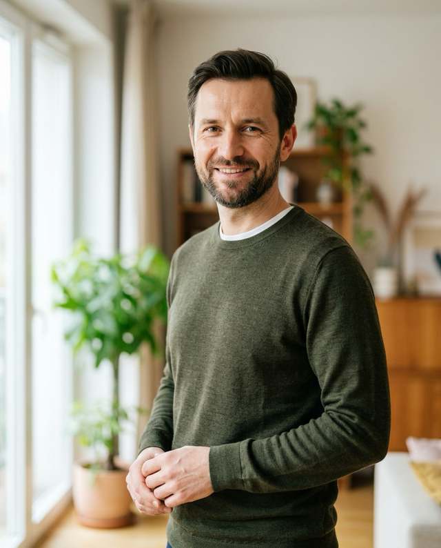 Model ilustracyjny w domowym wnętrzu